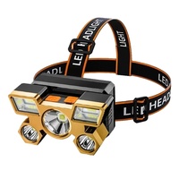 Linterna Frontal Recargable USB, Portátil, 5 LED, Batería Integrada, Luz LED para Fotografía