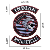 Parches Termoadhesivos Grandes con Bordado de Motociclistas Indios para Chaquetas de Moto, Insignias y Decoración Trasera de Ropa