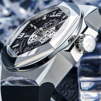 Montre automatique pour homme REEF TIGER RGA6906, mécanique, lumineuse, verre saphir, lunette hexagonale, cadran grue à tour, mouvement Miyota.