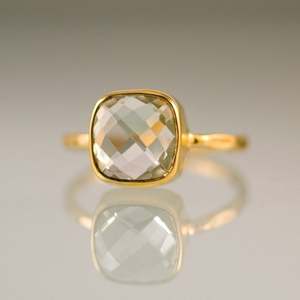 Bague Facettée en Argent Sterling 92,5 avec Améthyste Verte Naturelle, Finition Or Classique, Certifiée par un Certificat Tierce Partie, Cadeau Unisexe - Product Image 3