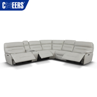 MANWAH CHEERS Kino-Qualität Luxus Echtleder L-Form Ecksofa Elektrischer Relaxsessel Wohnzimmer Hochwertige Wohnmöbel