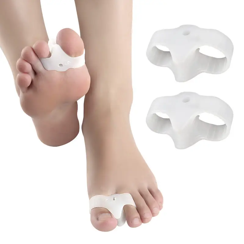 Sebs Teenseparators Met 2 Lussen Grote Tenen Straightener Corrector Voor Bunion Pijnbestrijding In Witte Kleur