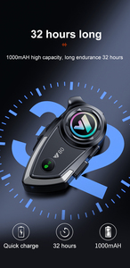 Peredam bising Headset Bluetooth tahan air Y80 untuk helm sepeda motor dengan asisten suara AI - Product Image 4