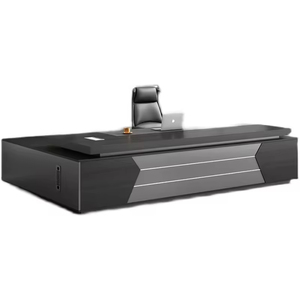 Conjunto <span class=keywords><strong>de</strong></span> Escritorio y Silla para Jefe, Escritorio <span class=keywords><strong>de</strong></span> Computadora para Gerente <span class=keywords><strong>General</strong></span>, Escritorio <span class=keywords><strong>Administrativo</strong></span> <span class=keywords><strong>de</strong></span> Madera para Oficina, Simple y Moderno - Product Image 5