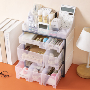 Caja de Almacenamiento de Cosméticos de Plástico, Cajones de Almacenamiento Apilables Multifuncionales para Escritorio, <span class=keywords><strong>Organizador</strong></span> de <span class=keywords><strong>Maquillaje</strong></span> - Product Image 3