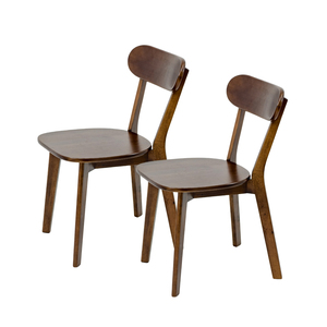 Set di 2 sedie da pranzo in legno massello, stile moderno metà secolo, con schienale curvo, per cucina - Product Image 1