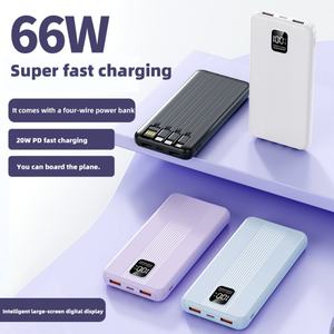 Batterie externe personnalisée avec logo, PD 22,5 W, 20 000 mAh, écran LED numérique, double USB Type-C, câbles intégrés pour les voyages et les activités de plein air - Product Image 2