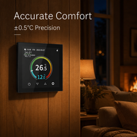 Termostato WiFi Inteligente con Pantalla Táctil a Color, Pantalla LCD, Programable Semanalmente, Calefacción por Suelo Radiante Eléctrica
