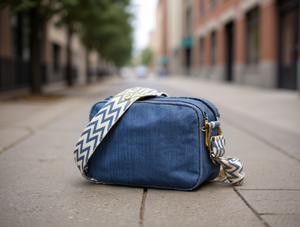 Women's Denim <b>Camera</b> Crossbody <b>Bag</b> Single Strap Zipper Closure All Seasons - Product Image 2