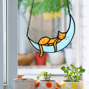 Atrapasol de acrílico con forma de luna, personalizado en memoria de tu perro, regalo de condolencia por la pérdida de un mascota, adorno arcoíris para madres de gatos que duermen por la pérdida de su mascota. - Product Image 2