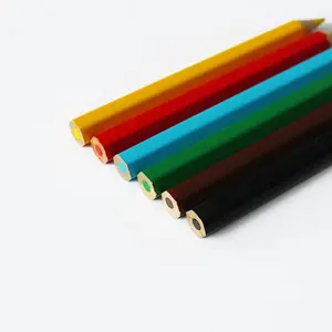 Hot Selling 6Pcs 3.5'' Mini Colored Pencils Set Short Hexagonal Colouring Pencils In Bulk Color Pencil Customized