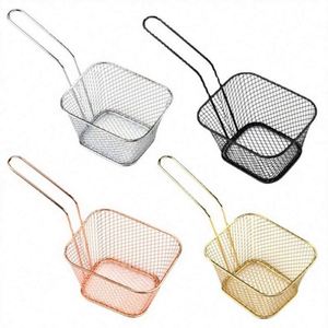 <b>Kitchen</b> <b>Gadgets</b> Square Mini Fried Basket Restaurant Fried Food Basket Chips Basket Fried Chicken Snack Chips Iron Colander <b>Tool</b> - Product Image 3