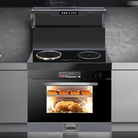 Kompor Listrik Industri Standar Khusus, Hood Pemasak Terintegrasi, Kompor Oven Multifungsi Terintegrasi untuk Dapur, Bahan Stainless Steel, Cocok untuk RV