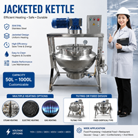 Mélangeur industriel à vapeur/gaz/électrique 100L 200L 300L 500L Bouilloire à gaine sous vide pour marmite de cuisson