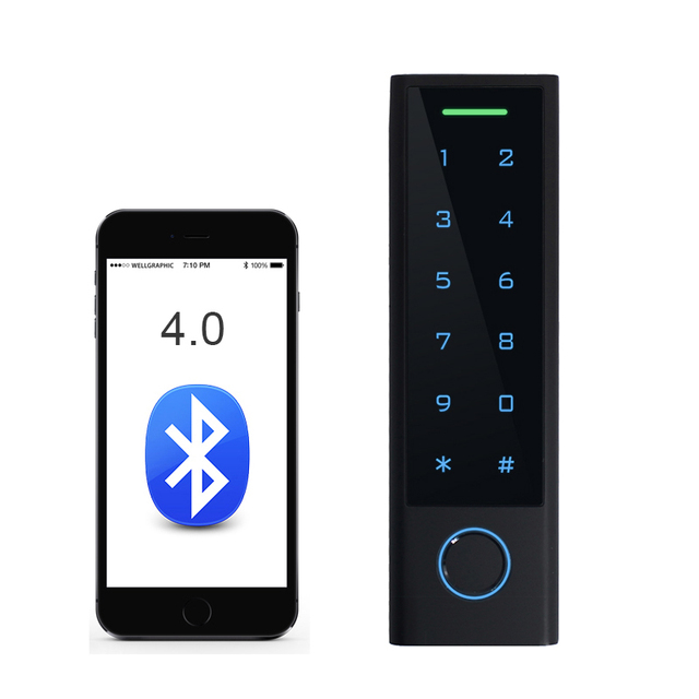 TTLock Waterproof Bluetooth Controller Standalone RFID Touch Keypad with Reset Feature Outdoor Use Plastic Access Controller