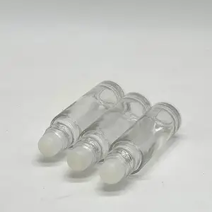 New Design Luxury Empty Cosmetic Packaging 10ml Clear Roller Bottle Slim Shape Glass Essential Oil Bottle