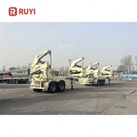 Chargeur latéral de conteneurs d'occasion, élévateur, semi-remorque de transport, conteneur de 20 pieds, 40 pieds, 3 essieux, 37 tonnes, remorques de camions porte-conteneurs