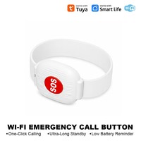 Bouton d'appel SOS intelligent Tuya WiFi, bracelet sans fil, système d'alarme pour personnes âgées avec design rabattable pour une utilisation à domicile et à l'hôtel, matériau PC