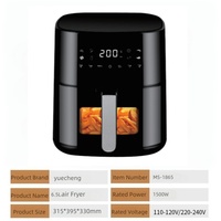 Horno Moderno de Acero Inoxidable de Diseño Circular de 6.5L para Hogar y Hotel con Pantalla Táctil y Control Digital LCD, Freidora de Aire
