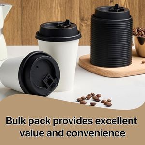 Gobelet en papier biodégradable de 12 oz avec couvercle, personnalisable, blanc, pour café, disponible en 8 oz, 10 oz, 12 oz, 16 oz, pour boissons - Product Image 4