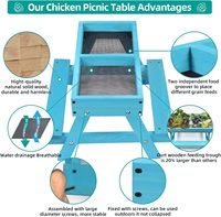 Kit de mangeoire à poulets DIY de grande taille en bambou, mangeoire à poulets en bois, table de pique-nique pour oiseaux sauvages, canards et écureuils