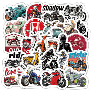 Étiquette autocollante en vinyle de <span class=keywords><strong>moto</strong></span> de dessin animé imprimée sur mesure Emballage écologique imperméable à l'eau Impression de découpe Vernis mat - Product Image 5