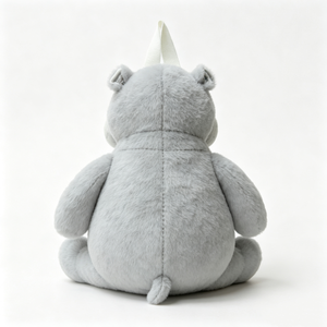 Peluche hippopotame personnalisée, Hippopotame en peluche, Peluche hippopotame grise, Peluche hippopotame à suspendre, Animal en peluche hippopotame - Product Image 3
