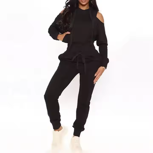 OEM Hot Sale Custom Thick <strong>Fleece</strong> Wholesale <strong>Women</strong> Clothing Sweatpants Hoodie <strong>Jogger</strong> Sets Plain Blank Sweatsuit Set Tracksuit - Product Image 5