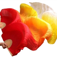 100% chinois soie ventilateur voile femmes danse du ventre Costume long pliant soie ventilateurs pour le culte