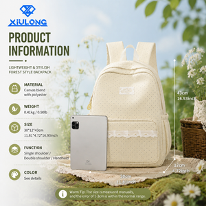 <span class=keywords><strong>Sac</strong></span> <span class=keywords><strong>à</strong></span> <span class=keywords><strong>dos</strong></span> en polyester <span class=keywords><strong>30L</strong></span> pour filles, style cottagecore français, esthétique vintage florale <span class=keywords><strong>à</strong></span> pois, OEM ODM - Product Image 4