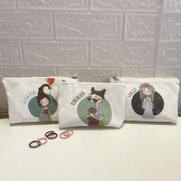 Hoshom 2026 nouveau Design dessin animé Anime imprimé toile pochette sacs Logo personnalisé porte-crayon sacs avec fermeture éclair