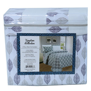 Parure de Draps Microfibre Ultra-Douce d'Usine 6 Pièces, Ensembles de Draps Imprimés, Tailles King Queen - Product Image 2