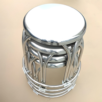 Tabouret rond en acier inoxydable, chaise plate portable d'extérieur, siège de pub industriel empilable pour usage domestique, banquets et cours.