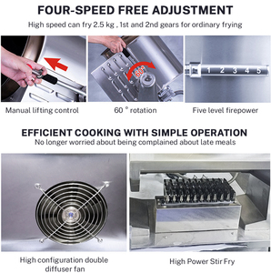 <span class=keywords><strong>Cuiseur</strong></span> d'aliments intelligent antiadhésif personnalisé commercial <span class=keywords><strong>Robot</strong></span> Machine de cuisson friteuse automatique Machine à gaz cuisson automatique - Product Image 4