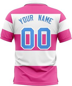 Polo rayé rose personnalisé, uniformes d'équipe par sublimation, concevez votre propre logo, vêtements de sport personnalisés pour hommes, usine de vêtements OEM - Product Image 2