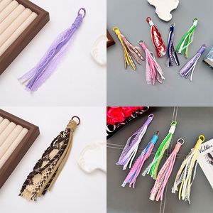 Style Ins Bag DIY Fashion Long Flower <b>Lace</b> Handmade Key Chain <b>Rope</b> Colorful Long Tassel Keychain Mobile Phone Bag Decoration - Product Image 4