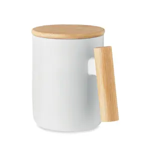Tazza in porcellana MAJEST con bambù, merchandising personalizzato - Product Image 1