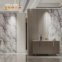 Feuille de marbre PVC UV imperméable, ignifuge et brillante pour la décoration intérieure, salle de bain, cuisine