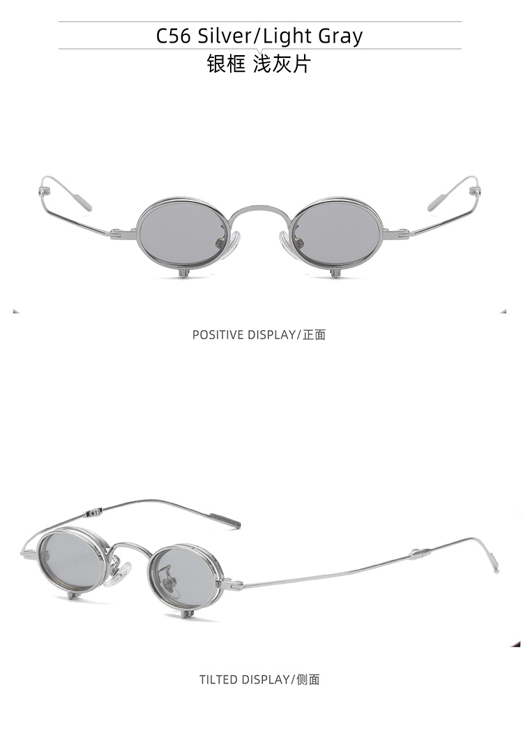 Vintage Small Gold Frame Flip-Up Polarized Sunglasses for Men
