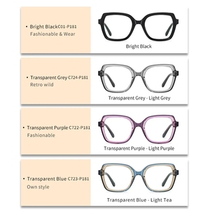 ビッグフレームアセテート老眼鏡女性アンチブルーライトラージスクエアコンピューターリーダー屋外フォトクロミック眼鏡<span class=keywords><strong>1.75</strong></span> - Product Image 2