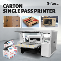 Imprimante numérique à jet d'encre Giftec haute capacité, 1800 mm de large, à passage unique pour boîtes en carton ondulé, avec alimentation automatique