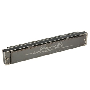 Harmonica professionnelle <span class=keywords><strong>diatonique</strong></span> avec plaque de base en laiton de 1,2 mm, 24 diapasons # 8209 Hole Polyphonic (Clé D noire) - Product Image 2