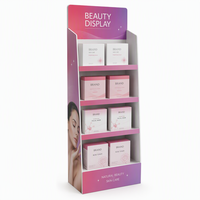Présentoir de Comptoir en Carton Ondulé Pliable et Portable à 4 Niveaux, Personnalisé et Écologique, pour Cosmétiques (FSDU)