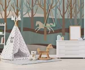 ไอเดียสินค้าใหม่ วอลเปเปอร์ลายหมีขั้วโลก <span class=keywords><strong>กระต่าย</strong></span> เห็ด ภาพติดผนังสำหรับตกแต่งห้องเด็ก - Product Image 4