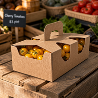 Boîte à légumes en carton ondulé imprimée sur mesure, trous d'aération, carton kraft recyclable, emballage pour produits frais en vrac