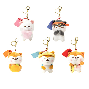 OEM ODM Custom 5cm Mini Plush KeyChains Plushies With Squeaker Custom Plush Toys KeyChains for Delightful Mascot Pendant