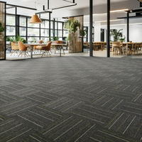 Teppichfliesen für Heim & Gewerbe, Polypropylen-Vliesrücken, Modulares Bodenbelag mit Geometrischem Muster, Gepolstert für Hotels