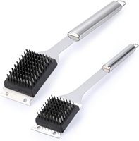 Brosse et grattoir pour barbecue, brosse de nettoyage en acier inoxydable 304 pour barbecue extérieur, accessoires pour barbecue, cadeau pour homme