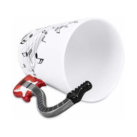 13.5 oz Notes de musique Design céramique 3D tasse à café musique guitare tasse boisson thé lait tasses à café cadeau pour un ami