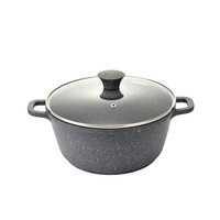 Nouvelle Batterie de Cuisine en Aluminium Pressé pour Induction, Marmites avec Revêtement Marbre